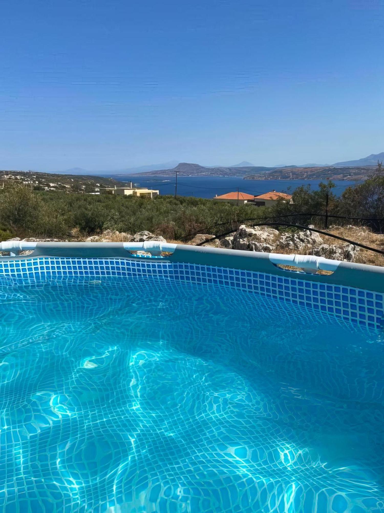 Souda Bay View With Private Pool Near Chania City Eksteriør billede